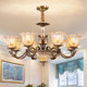 American-Style Retro All-Copper Chandelier, American Country-Style Living Room Lamp, High-End and Elegant, Bedroom and Dining Room Zhongshan Lighting Fixtures