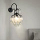 French retro crystal wall lamp light luxury black bedroom bedside lamp corridor designer living room background wall decorative lamp