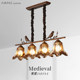American retro restaurant chandelier French light luxury bird Maillard bar table lamp long art glass dining table lamp