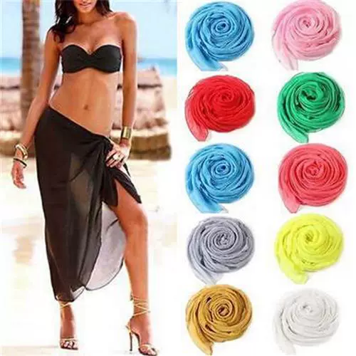 1PCS Colorful Cotton Sexy Beach Pareo Cover Up Womens Saron