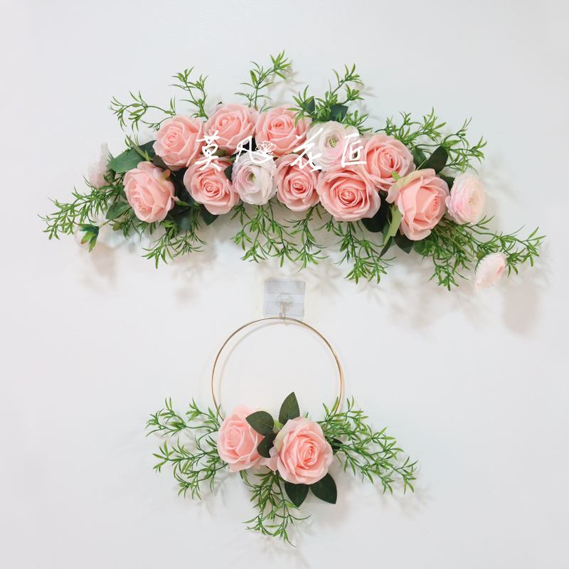 Creative Korean-Style Wreath Door Hanging Decoration for Entrance, Living Room, Bedroom, Shop, Cafe, Background Wall Decoration Floral Art Creative Korean-Style Wreath Door Hanging Decoration for Entrance, Living Room, Bedroom, Shop, Cafe, Background Wall Decoration Floral Art