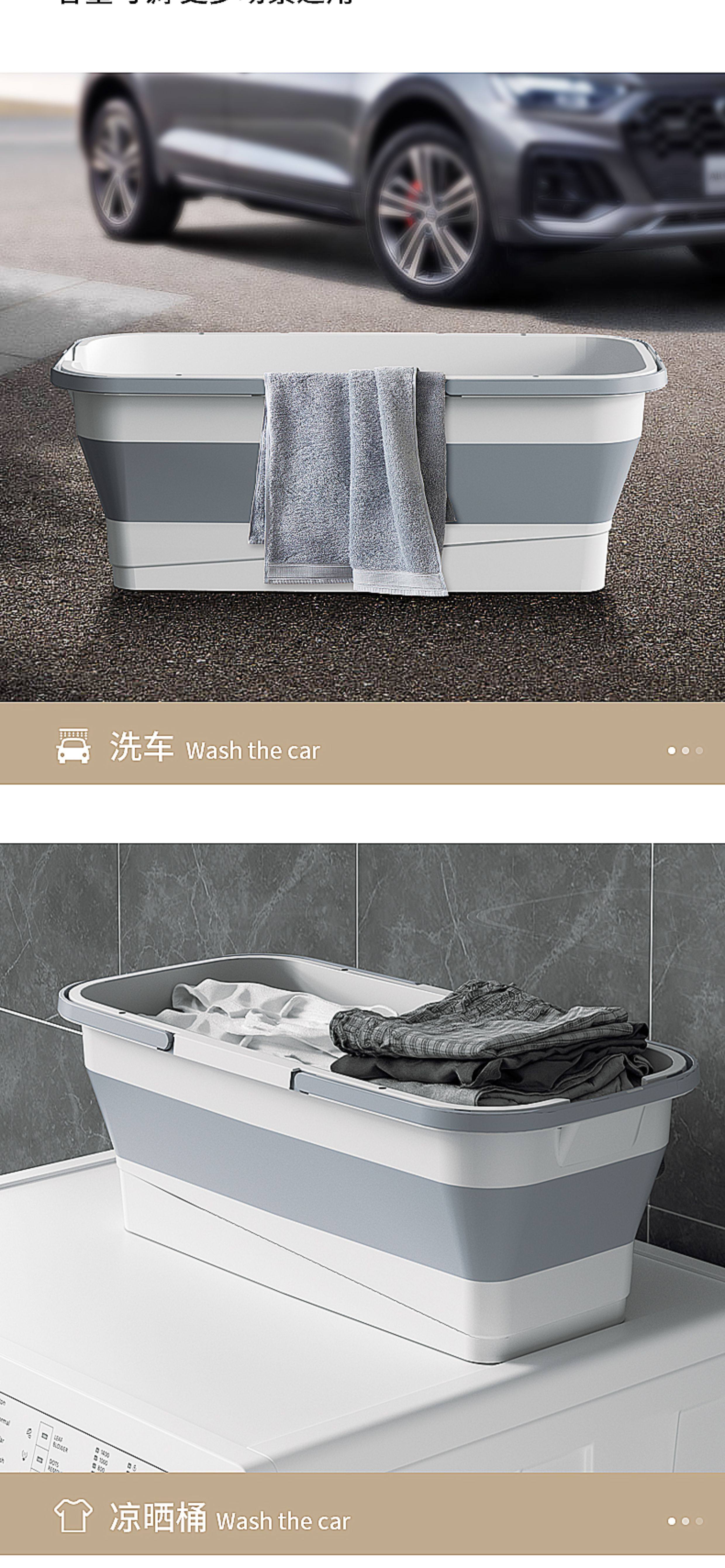 Ведро под швабру 可折叠平板拖把桶长方形家用拖地桶洗拖布挤水桶洗车单水桶拖把盆 OTHER