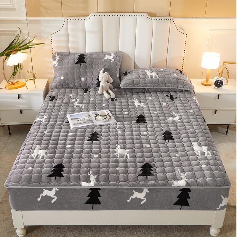 Milk bed in 2021 winter winter winter cover with cotton thickening heat and plus milk coral velvet