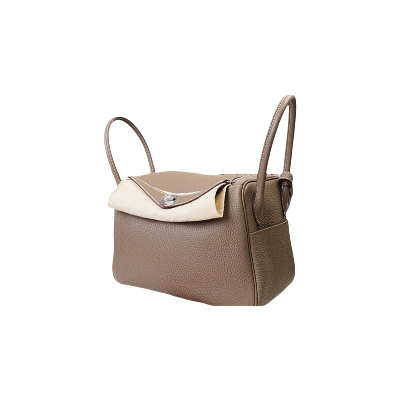 Brand New Hermes Lindy 26 Elephant Gray Silver Buckle Tc Leather Handbag Shoulder Bag