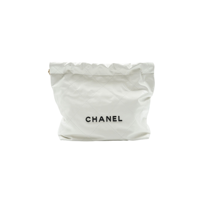 Brand New Chanel 22Bag Small White Leather Shopping Bag Shoulder Bag for Women