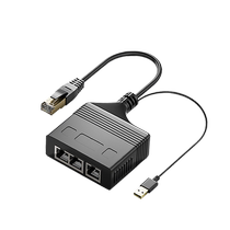 Network cable butt joint extender adapter RJ45 network Gigabit dual-pass broadband crystal head network cable tap network cable splitter network switch distributor extender one point two three