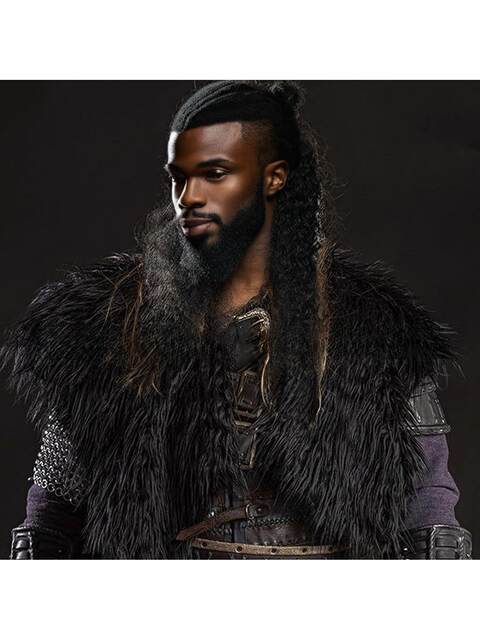 Men's Viking Warrior Fur Collar Cape Shawl Medieval Faux Fur Halloween Costume Fur Performance Costume