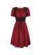 Amazon Retro Renaissance Square-Neck Short-Sleeved Dress Victorian Pastoral Cosplay Dress