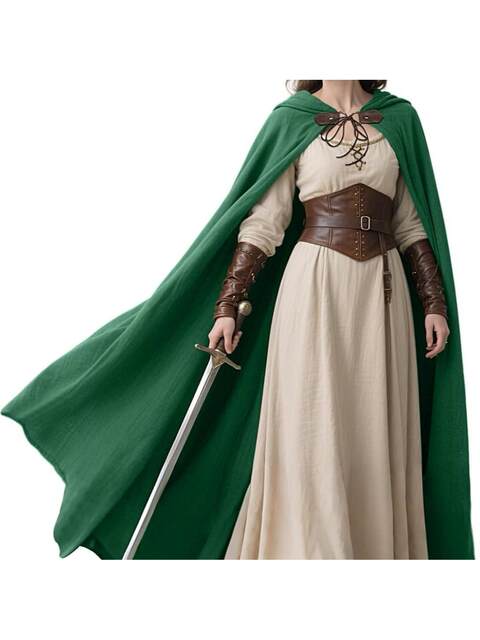 Medieval Ranger Cloak - Linen, 6 Color Options, Medieval Shawl Cloak, Hooded Cloak (Sold Separately)