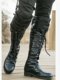 Western Knight Boots, Knight Boots, Square Heel, Flat Men's Shoes, Men's Boots, Lace-Up High Boots, Long Boots, Large Size Boots