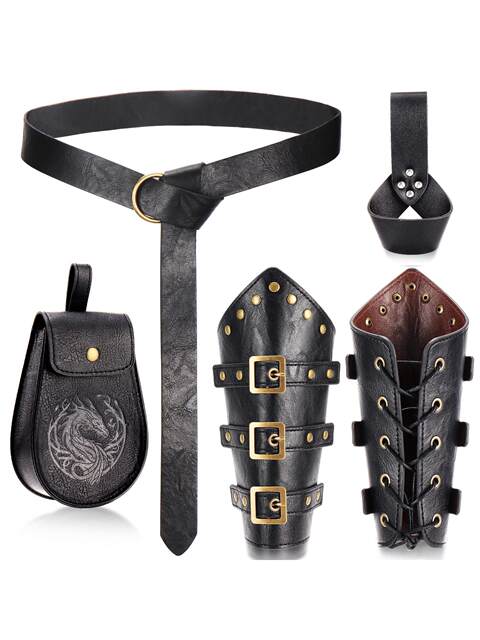 Medieval Viking Renaissance Belt Retro Wristband Halloween Cosplay Costume Dress Up Waist Bag
