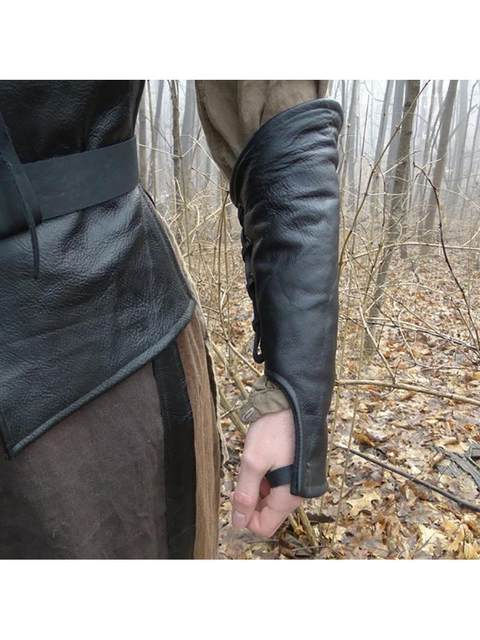 New Foreign Trade Medieval Long Gloves, Retro Lace-Up Wrist Guards, Arm Guards, Steampunk Gothic Hand Guards