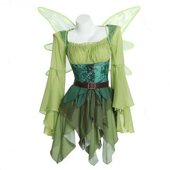 Women's Elf Medieval Wizard of oz Magic Elf Dress Halloween Cosplay Costume