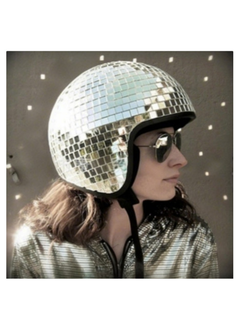 Disco Ball Helmet with Telescopic Mirror Dj Stage Props Disco Party Decoration Nightclub Music Dance