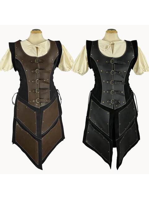 Medieval Retro Court Men's and Women's Clothing, Waist-Cinching Long Skirts, Armor, Halloween Performance Cosplay Clothes and Armor