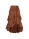 2025 European and American New Style Amazon New Irregular Sweet Style Layered Ruffle Tie Skirt