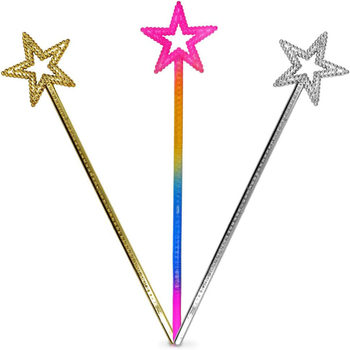 Halloween Children's Performance Props Colorful Five-Pointed Star Plastic Magic Wand Cosplay Five-Pointed Star Magic Wand