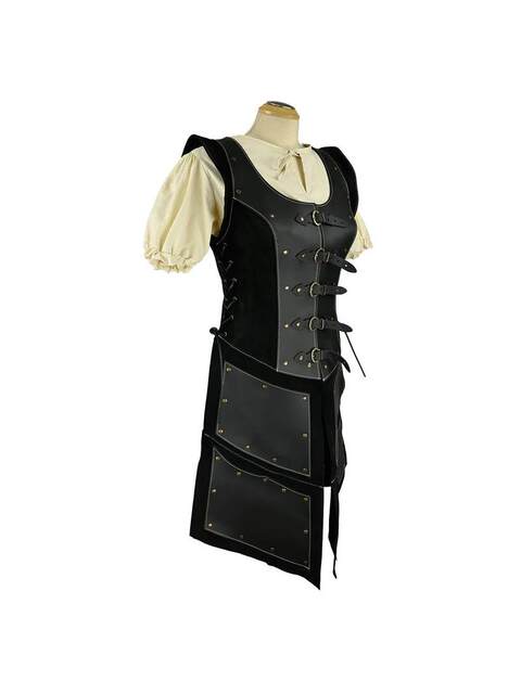 Medieval Retro Court Men's and Women's Clothing, Waist-Cinching Long Skirts, Armor, Halloween Performance Cosplay Clothes and Armor