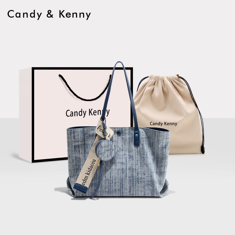 Official Website Candy&Kenny Women's Bag 2026 New Niche Design Fashionable Denim Large-Capacity Tote Bag Shoulder Bag Official Website Candy&Kenny Women's Bag 2026 New Niche Design Fashionable Denim Large-Capacity Tote Bag Shoulder Bag