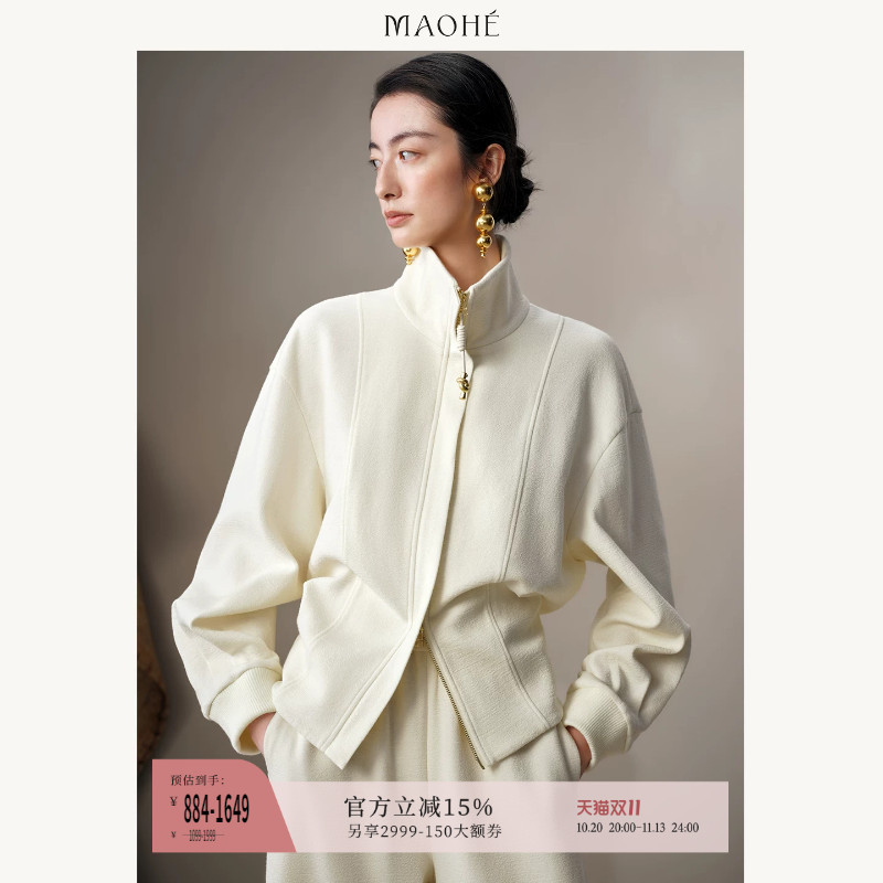 Maohe Fashionable Casual Wool Suit Jacket 2026 Winter New Scimitar Pants 26Mh64117