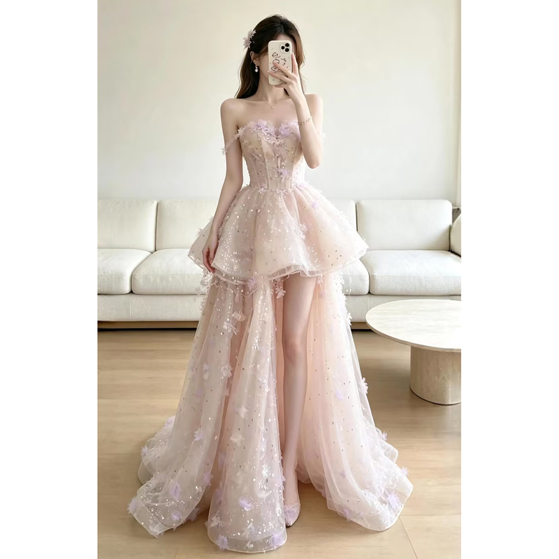 Luxurious Pink Engagement Dress for Women 2026 New High-End Light Luxury Niche Student Birthday Coming-Of-Age Ceremony 18-Year-Old Princess Dress