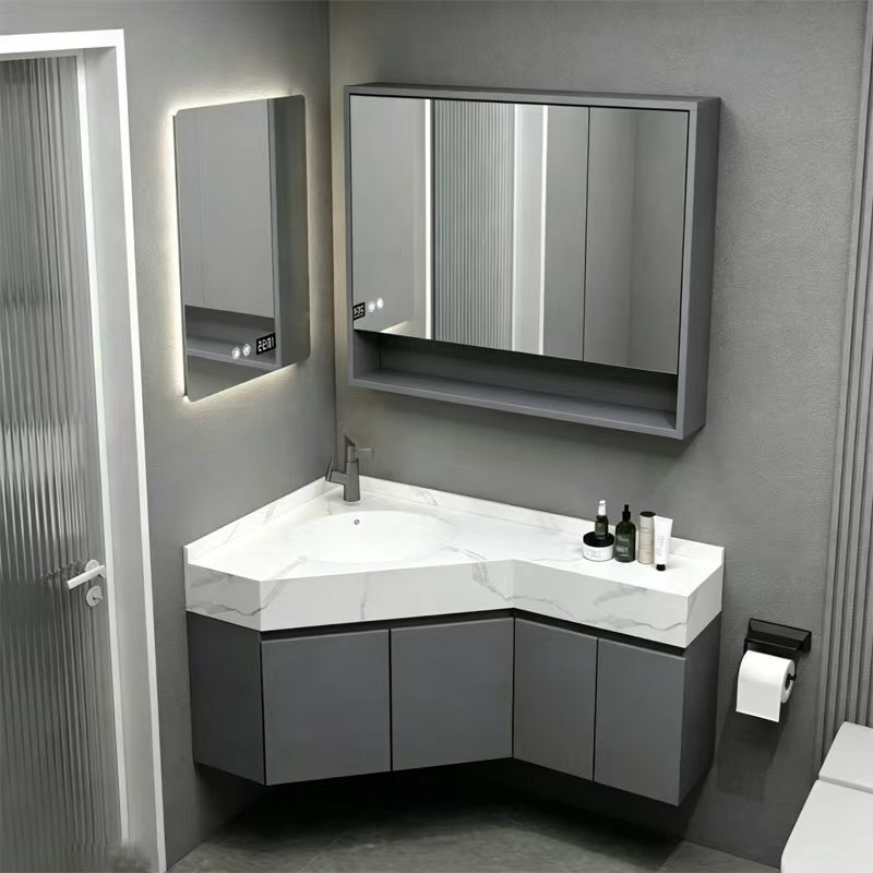Waterproof Irregular Triangular Corner Bathroom Cabinet Combination Bathroom Vanity Washbasin Modern Minimalist Waterproof Irregular Triangular Corner Bathroom Cabinet Combination Bathroom Vanity Washbasin Modern Minimalist