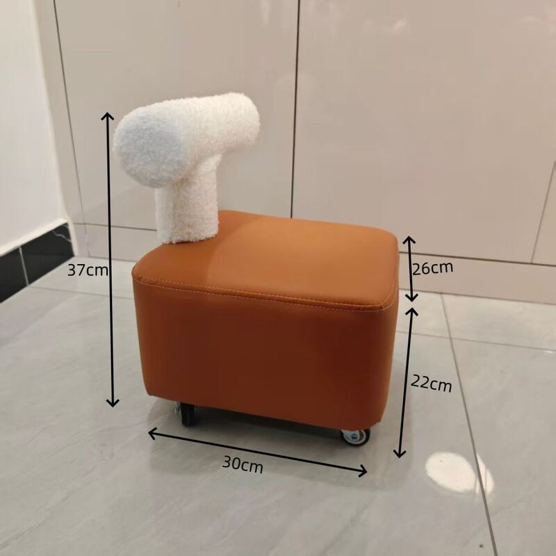 Rolling Stool, Living Room Swivel Chair, Universal Wheel, Shoe-Changing Stool, Children's Chair, Mobile Sofa, Home Use, Low Backrest