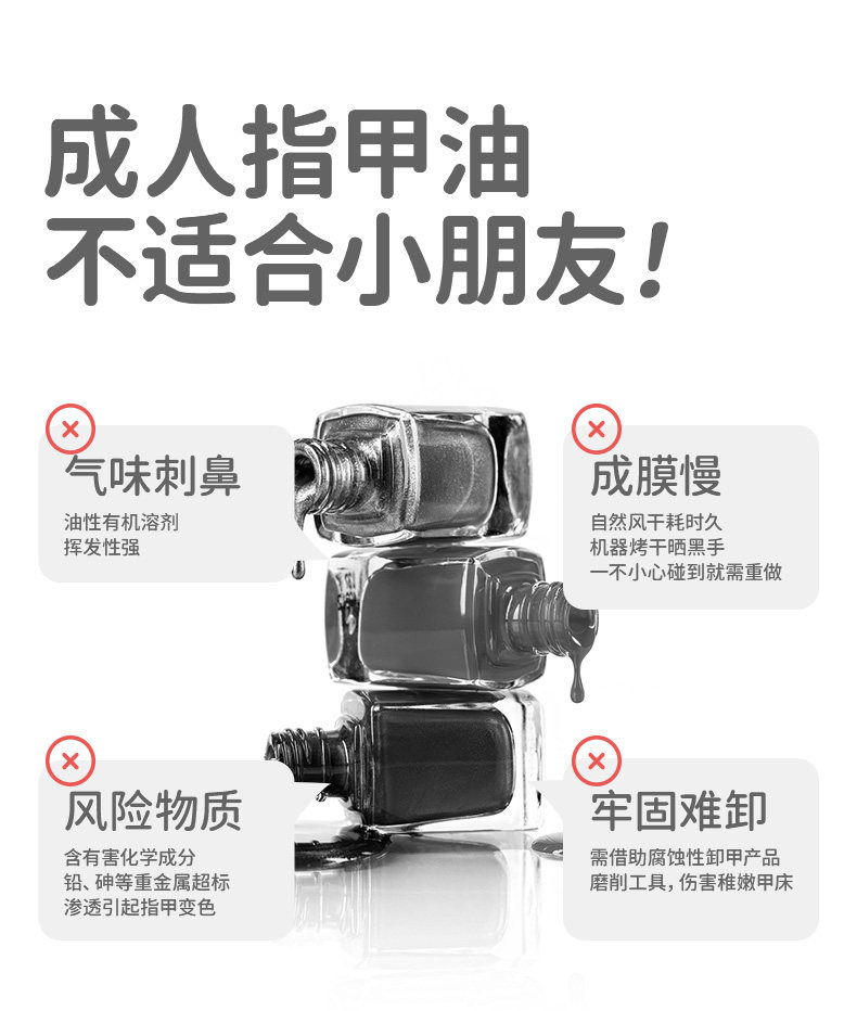 Water-Based Kids Peel-Off Nail Polish Quick-Dry Set - Detail image 2