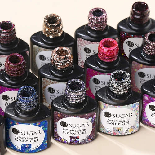 Ур сахар 7,5 мл блеска ультрафиолетового лака для ногтей блесток блестят