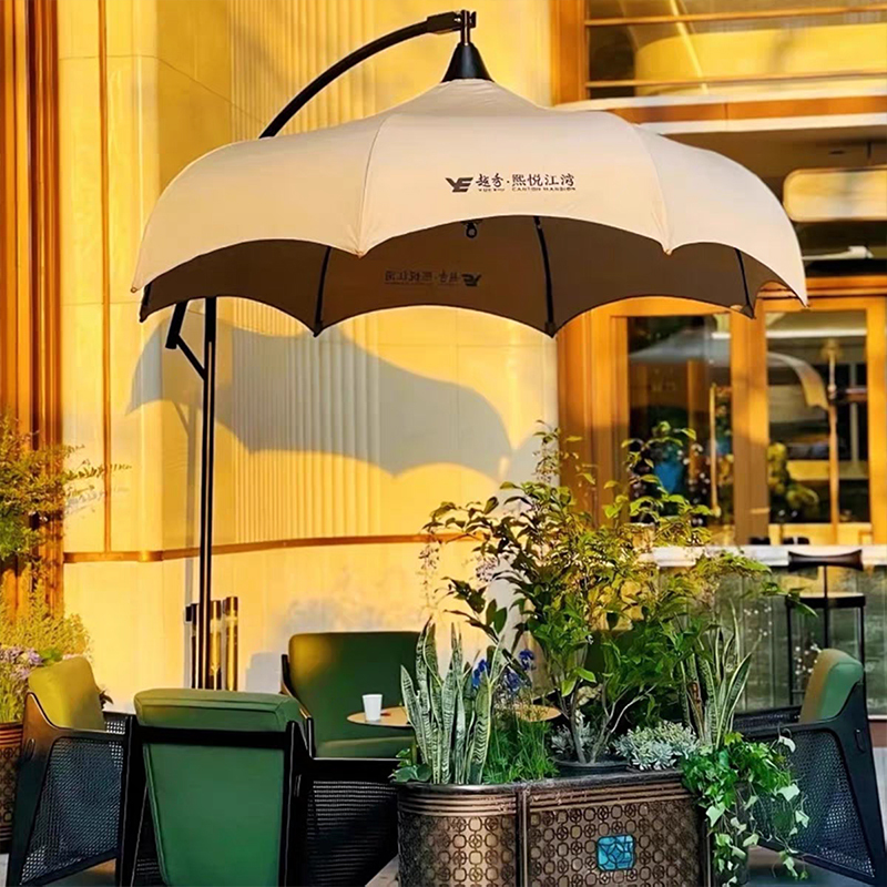 Outdoor Roman Umbrella, Rotating Parasol, Side Umbrella, Courtyard Parasol, Cafe Umbrella, Villa Sales Office Mushroom Umbrella