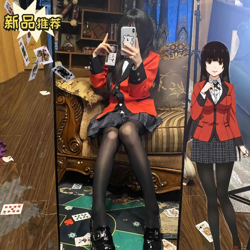 Kakegurui Cosplay Costume, Kakegurui Dreamy Snake, Nekketsu Moon, Luna School Uniform Cosplay Female Suit, Wig Full Set in Stock