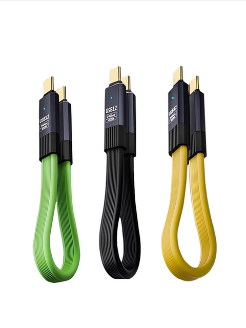 Fulu Pig Thunderbolt 5 Data Cable 80/120Gbps Full-Featured Dual-Head Type-C Video Cable Pd240W Fast Charging Laptop to Graphics Card Docking Station Monitor Usb-C One-Line Connection