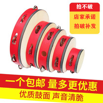 Dance bells hand drums ORF classroom percussion instruments hand drums 6  7  8  10  red tambourines