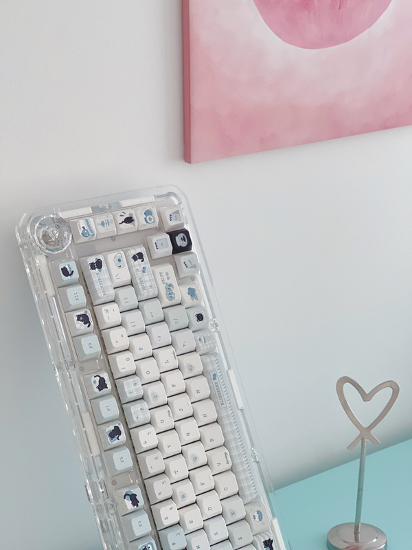Cat Cake Forest - Blueberry Meow Aqua Edition Keycaps, Simple and Fresh Customized Keyboard Keycaps, Dye-Sublimation Pbt
