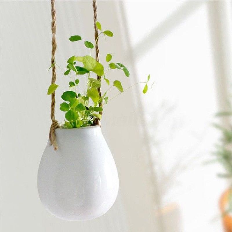 HOME GARDEN BALCONY HANGING VASES CERAMIC HANGING PLANTER