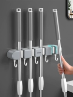 Многофункциональная стойка для швабры без ударов в установку и других инструментов для очистки аккуратно хранится и сохраняется пространство