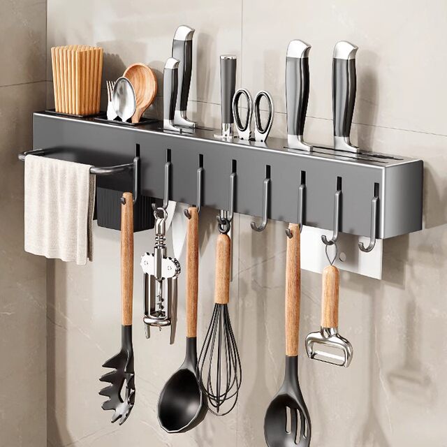 Knife Holder Storage Rack 2024 New Model Chopstick Holder Integrated Cutting Board Storage Wall-Mounted Chopstick Cage Kitchen Knives Kitchen Knife