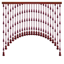 Household mahogany gourd bead curtain door curtain without drilling installation partition curtain bathroom feng shui curtain crystal blocking hanging curtain