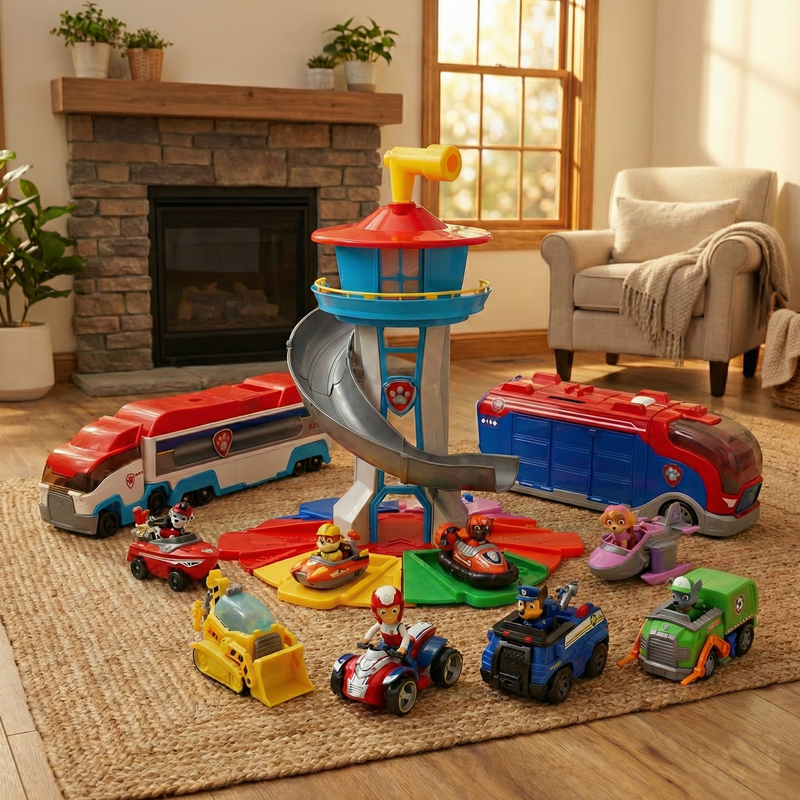 Wangwang Watchtower Toy Set: Children's Patrol Team Rescue Bus and Super Headquarters Set