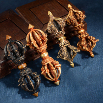 Nepalese handmade five-strand vajra pestle modern household vajra prong gilt copper desktop ornament