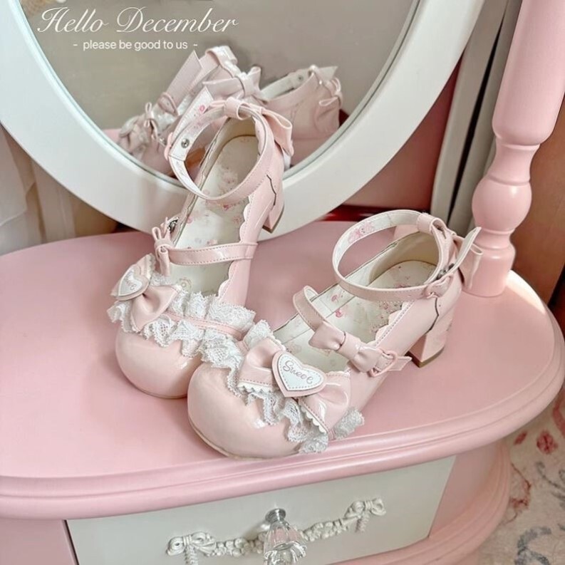 Mary Jane Shoes, Palace-Style Sweet and Cute Lolita Shoes, Low-Heeled Leather Shoes, Girl Princess Shoes