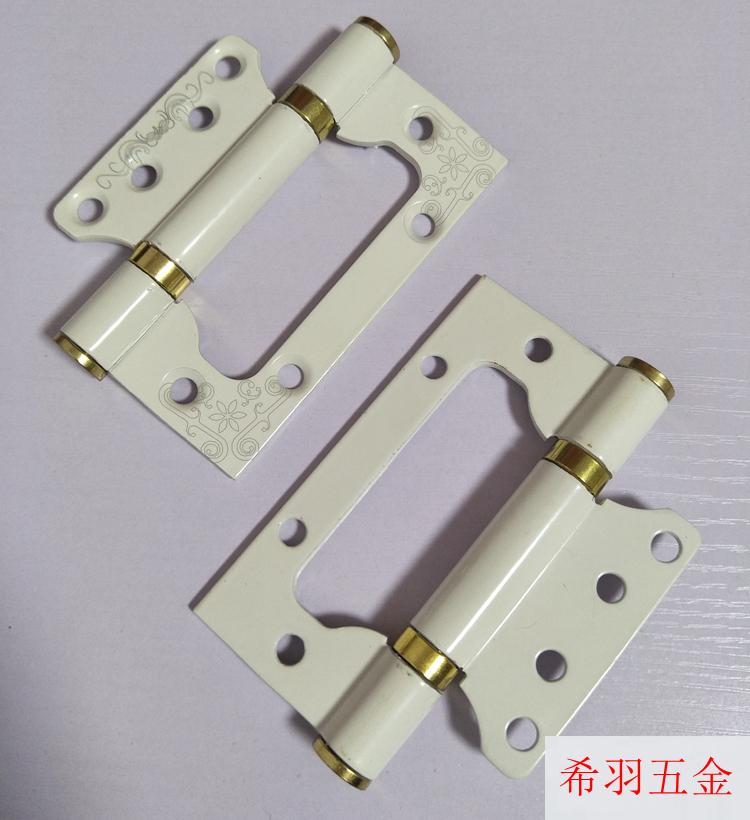 Primary-secondary hinged elephant tooth white thickened silent bearing house door wooden door hinge rocking leather stainless steel 4 inch hinge 3MM thick