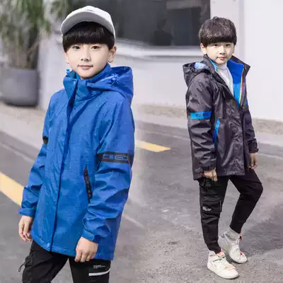Children's stormtrooper jacket boys ' three-in-one jacket 2021 spring and autumn new medium and large children's clothing top removable two-piece set