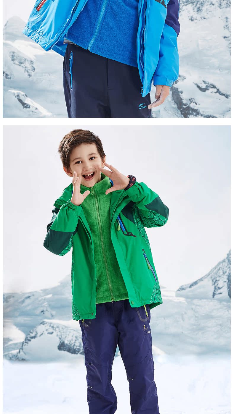 Một đứa trẻ gió quần áo trẻ em áo khoác nam ba-trong-một cậu bé hai mảnh thể thao ngoài trời và giải trí leo núi không thấm nước