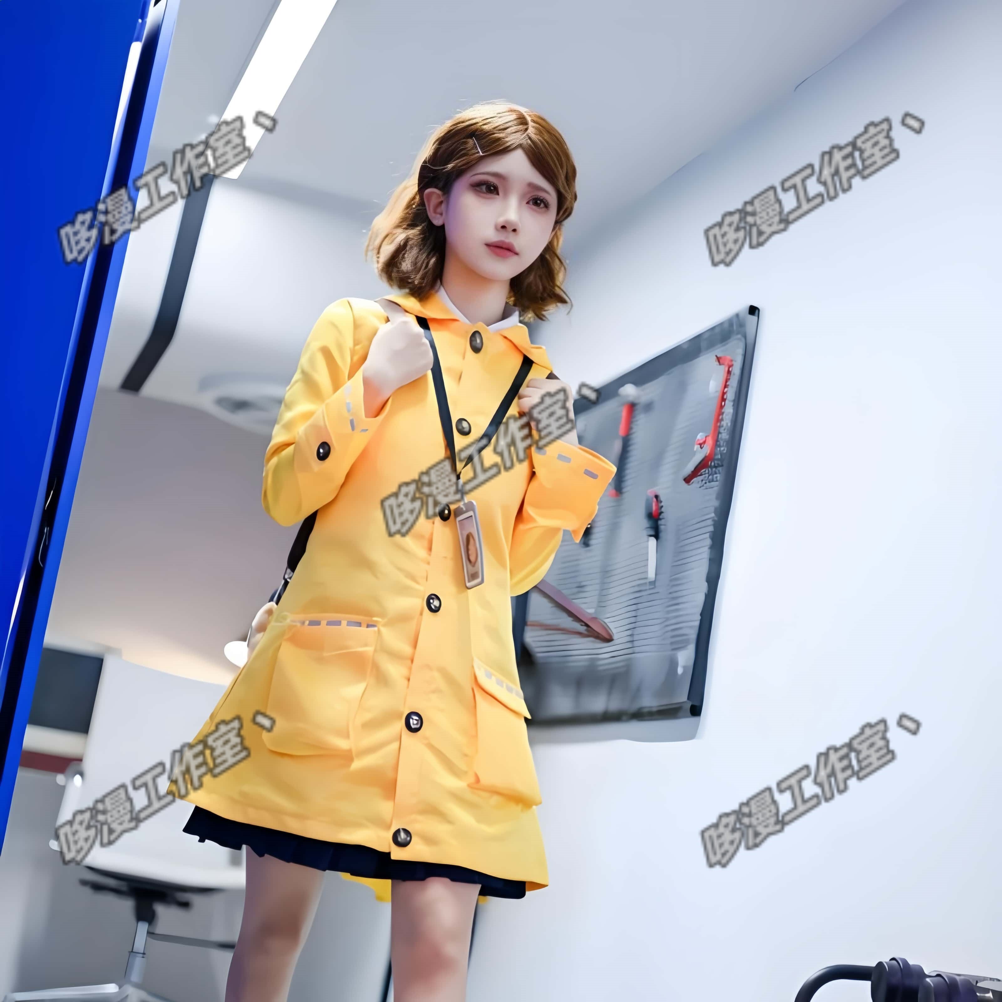 Little Yellow Cosplay Costume Supernatural Task Force Cosplay Shirt Jacket Game Same Style Outfit Women's Wig Accessories Shoes