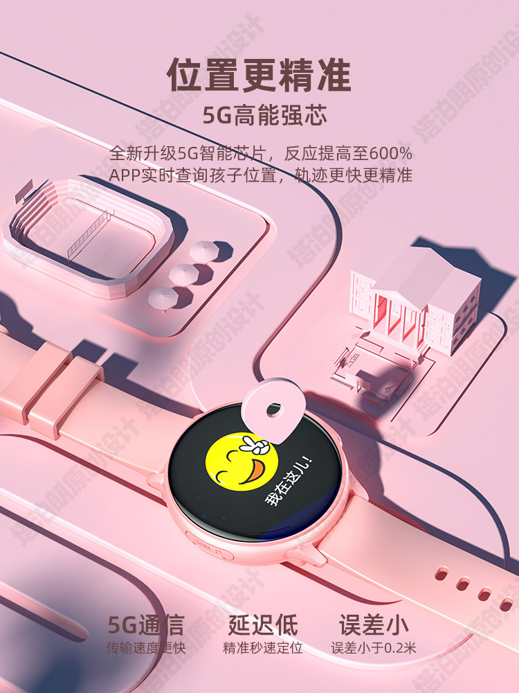 [True Color Screen + Heart Rate]New Children's Smartwatch for Girls, Specially Designed for Middle School Students, No Games, 5g Full Network, Youth Sports Gps Smart Positioning, Card Slot, Video Calling, Can Make Phone Calls