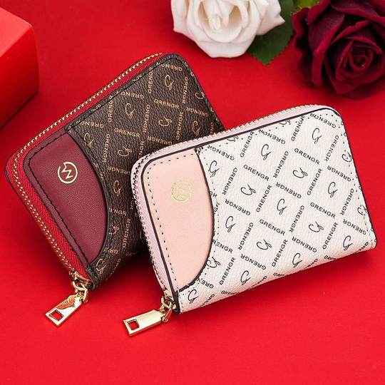 High-end card bag for women's anti-demagnetization compact and multiple card positions
