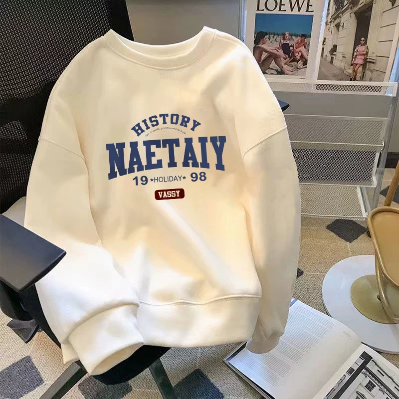 Мужская деми-сезонная толстовка, теплая белая длинная рукавица, одежда для пары, свободный крой, американский стиль, для любимого