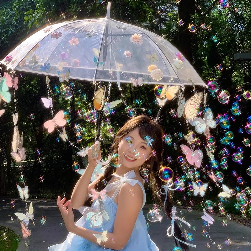 Transparent Umbrella DIY Handmade Butterfly Material Package Decoration ins Niche Girls Cute High-Value Photo Props