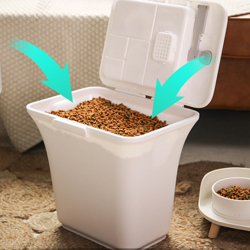 Cat-storage bucket dog food storage barrel container large seal moisture-proof multi-function collection box pet supplies